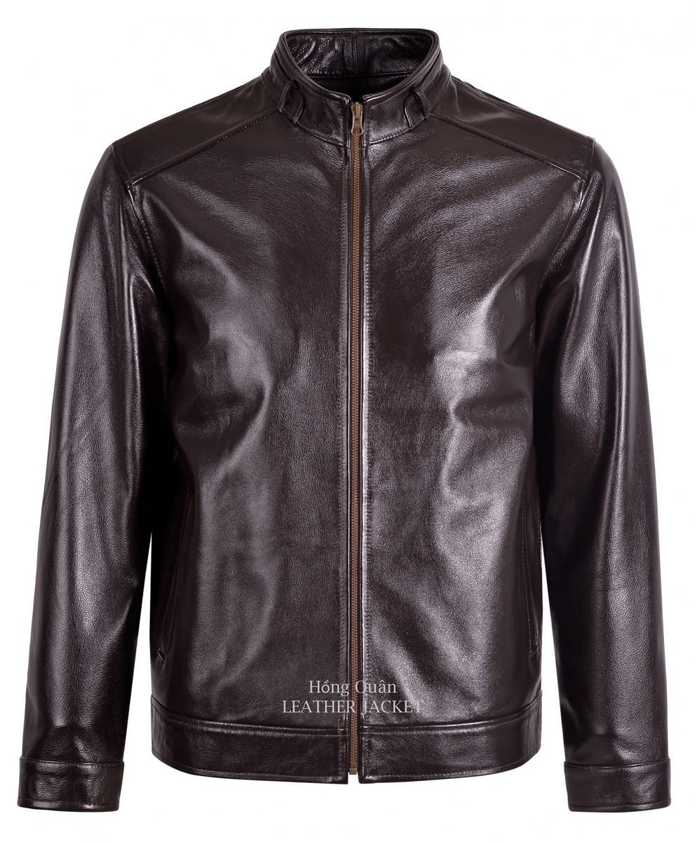 ÁO DA BÒ NAM MÀU NÂU CHẤT LƯỢNG CAO CẤP 1O NĂM KHÔNG NỔ DA 136