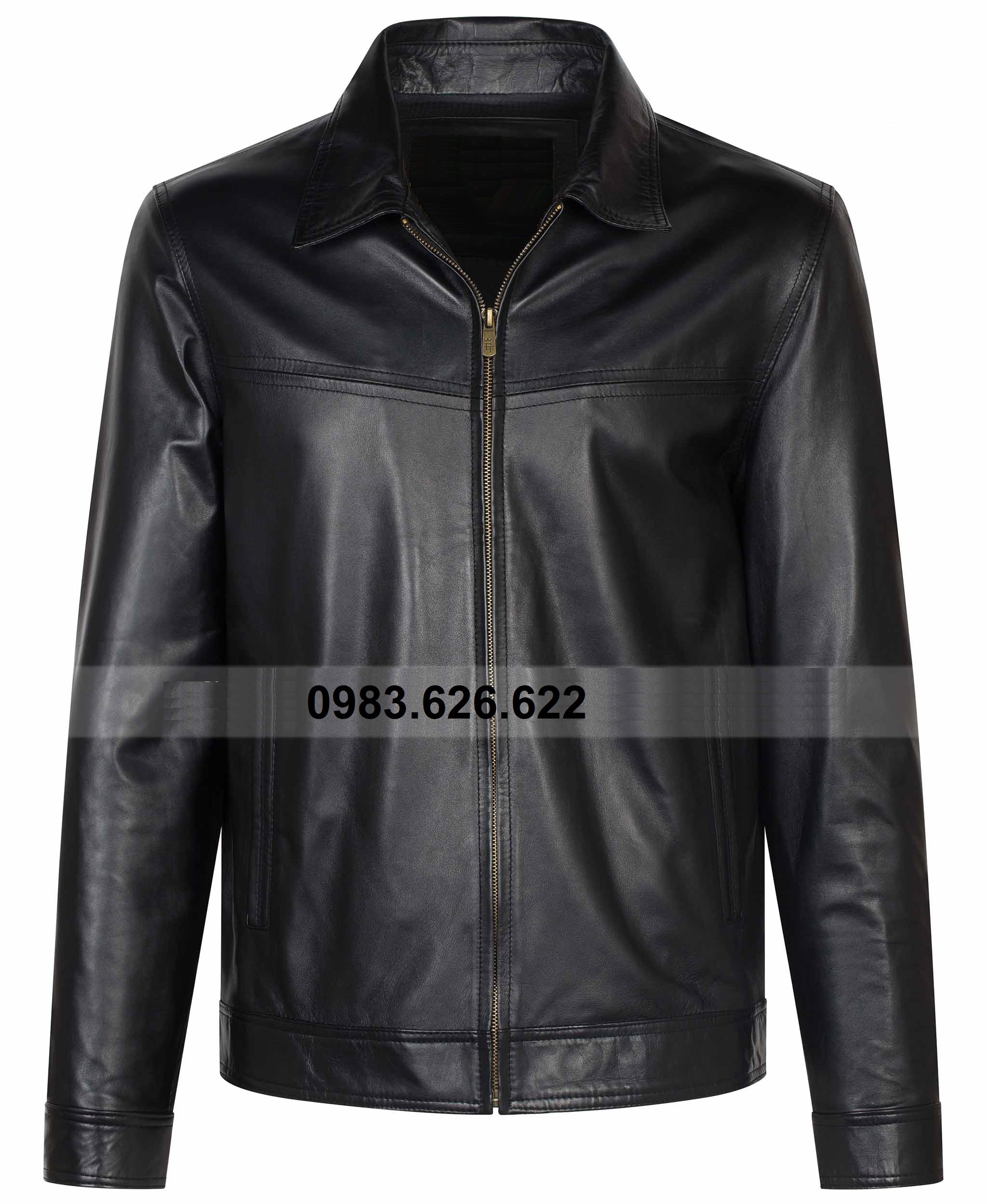 ÁO DA CỪU NHUNG CAO CẤP MÀU ĐEN CỔ BẺ 211