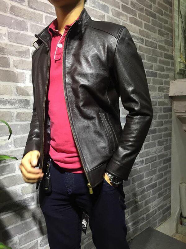 ÁO DA DÊ DÁNG CỔ ĐIỂN MÀU NÂU 307