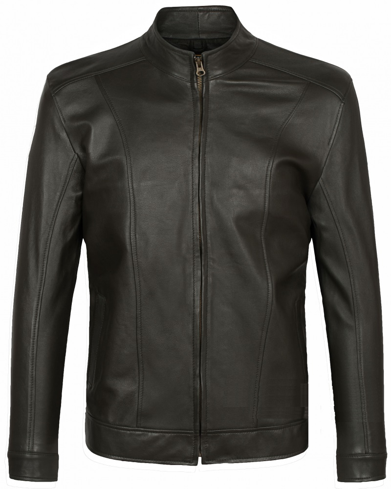 ÁO DA NAM CAO CẤP - DA CỪU MÀU ĐEN DÁNG BODY 206