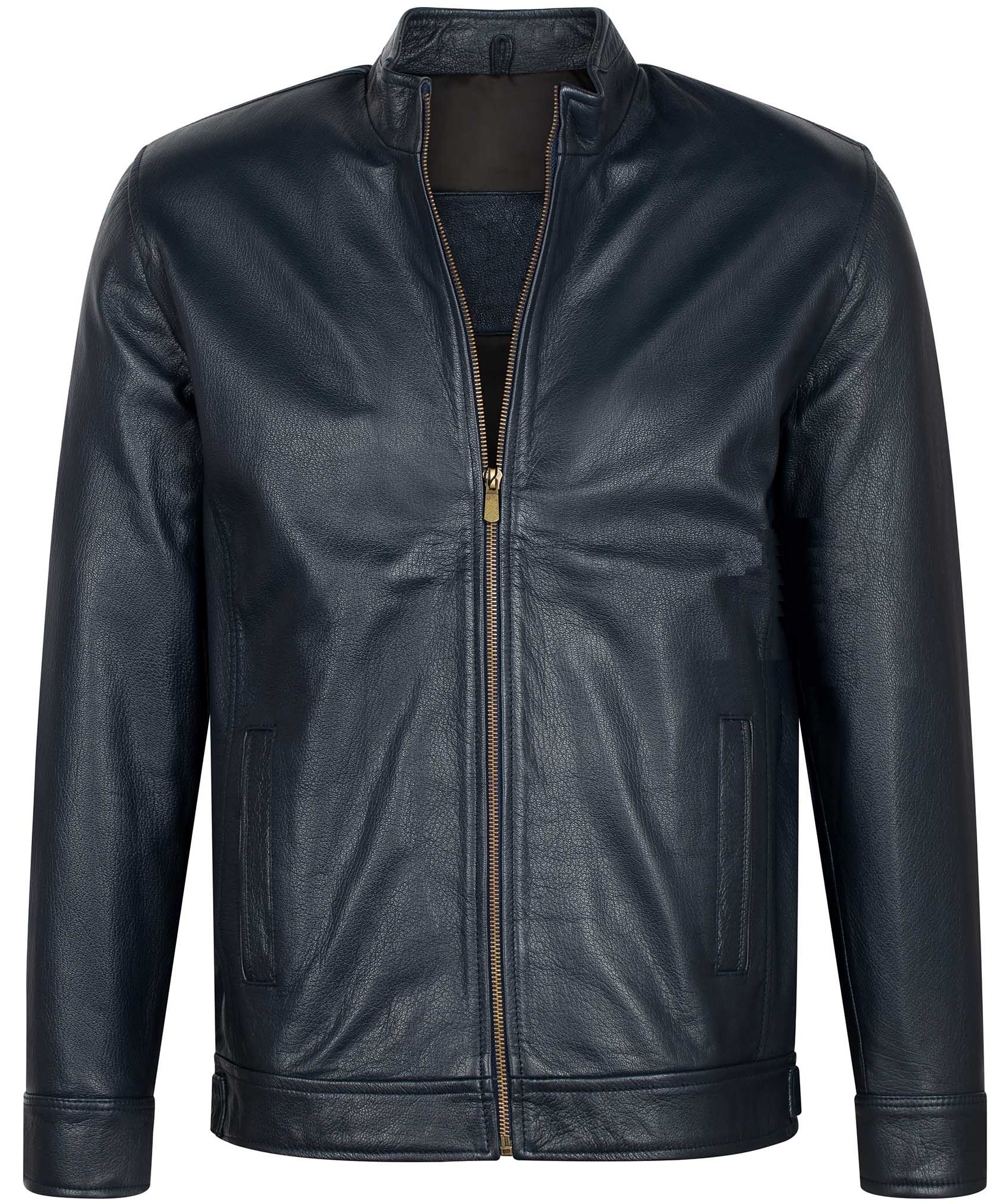 ÁO DA NAM CAO CẤP DA DÊ XỊN MÀU XANH DƯƠNG 302