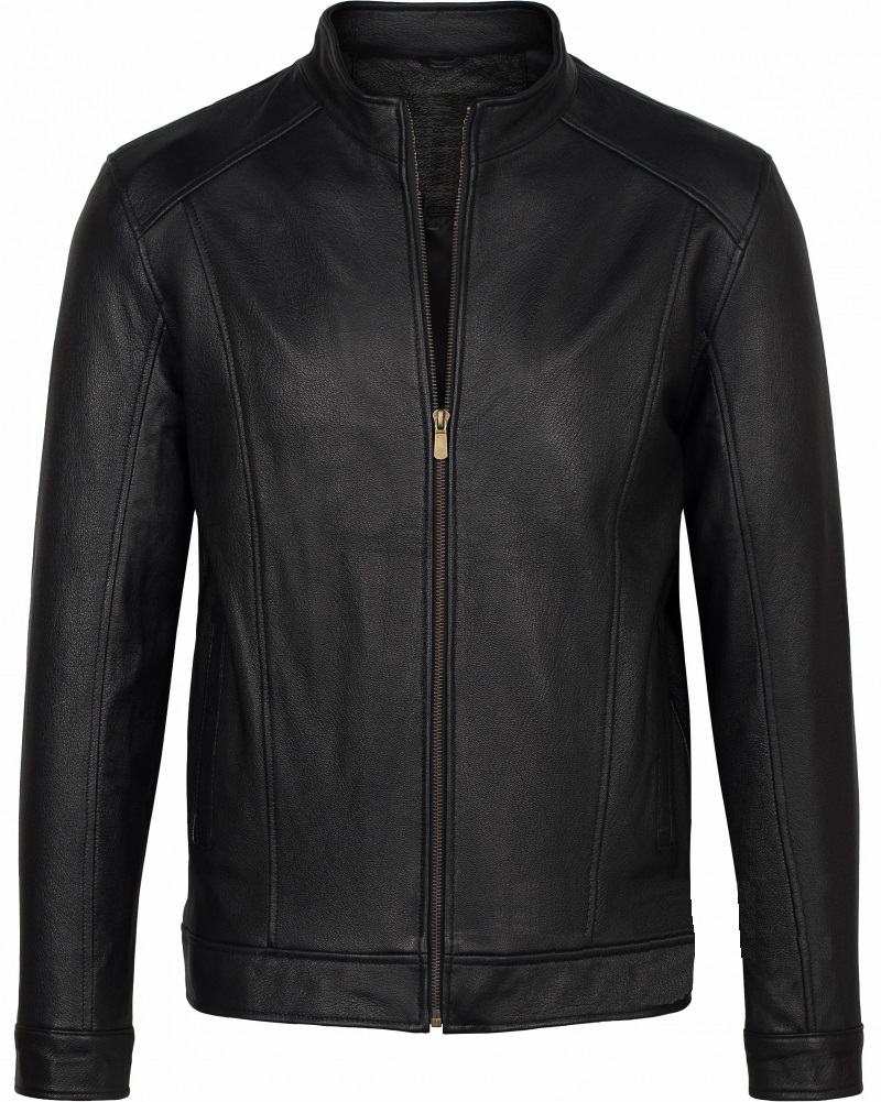 ÁO DA NAM XỊN DA DÊ THẬT CAO CẤP MÀU ĐEN DÁNG BODY 310