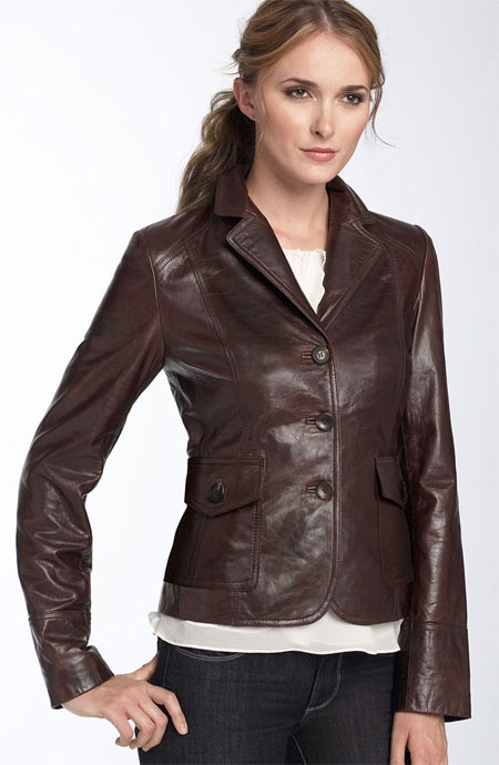 ÁO VEST DA NỮ DA BÒ MÀU NÂU TÂY