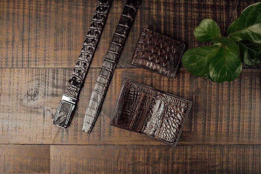 DÂY LƯNG DA CÁ SẤU MÀU NÂU CAFE